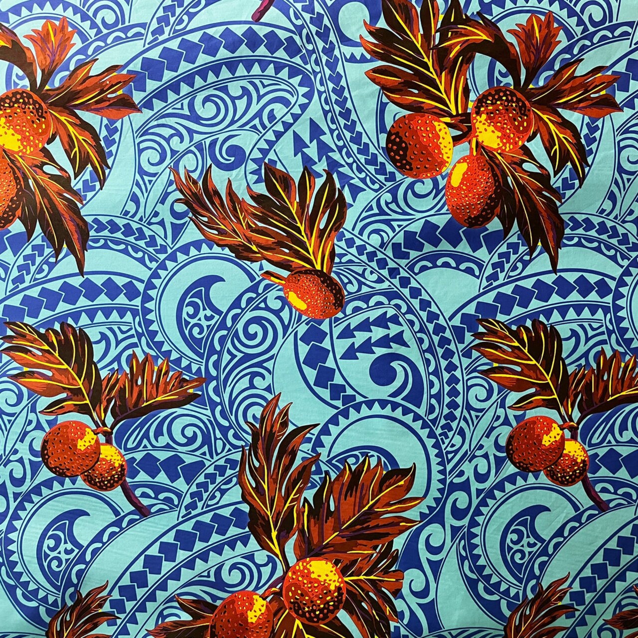 1 Yard Longan Traditional Tattoo Poly Cotton Fabric, 65% Polyester, 35% Cotton, Print Fabric 45 inches Width